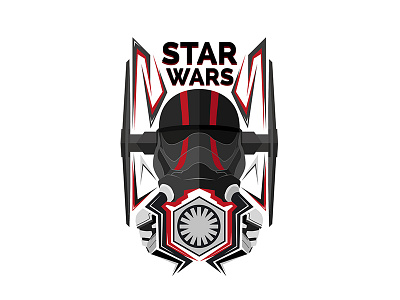 Empire Pilot flat design illustration star wars stormtrooper the force awakens vector art