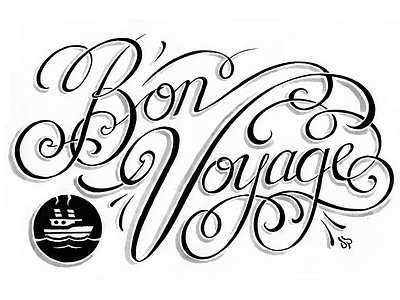 Bon Voyage darrin drawn hand perry script type typography