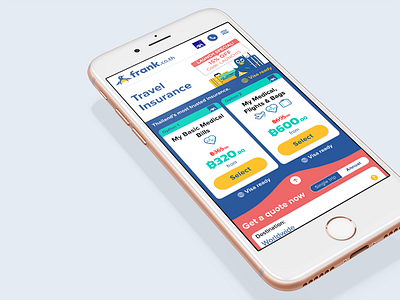 Travel insurance 2017 design mobile thailand ui ux webdesign website
