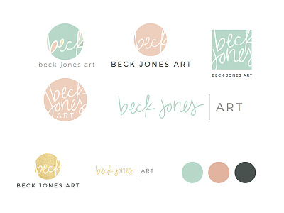 Beckjones Art artist logo hand lettering metallic