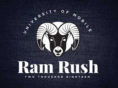 Ram Rush Logo collegiate illustration ram seriff