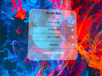 To do list with Glassmorphism 3d abstract design front end glassmorphism graphic design html js to do list ui