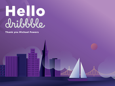 Hello Dribbble! debut illustation san francisco