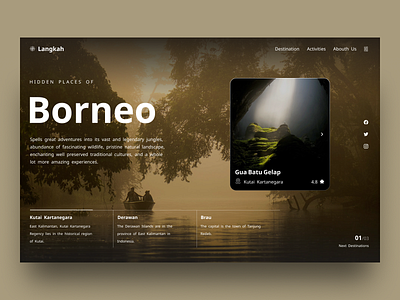 Langkah, discover hidden places with preparation app borneo concept design hidden places indonesia landing page platfrom study case travel traveling ui uiux ux web webdesign