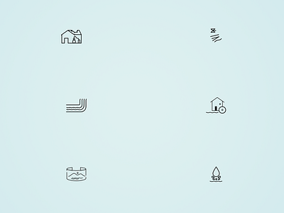 Water related pictograms for a map affinity designer design icon design illustration pictograms vector