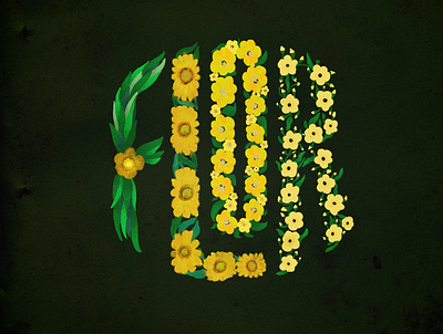 Flor - flower communication design design flower procreate typography vector