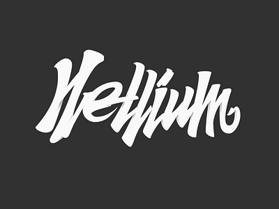 Hellium brush design hand type handlettering illustration lettering ligature logo logotype typography