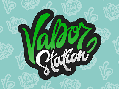 Vapor Station brush design hand type illustration lettering ligature logo type typography