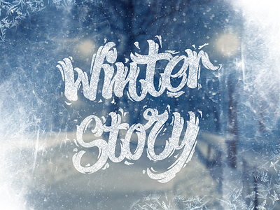 Winter Story brush calligraphy frozen hand type illustration lettering ligature snow story type typography winter