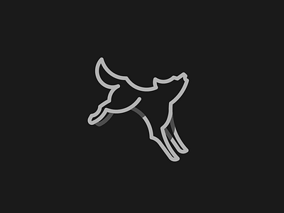 Wolf animal branding flat icon identity logo mark minimal monoline outline symbol wolf