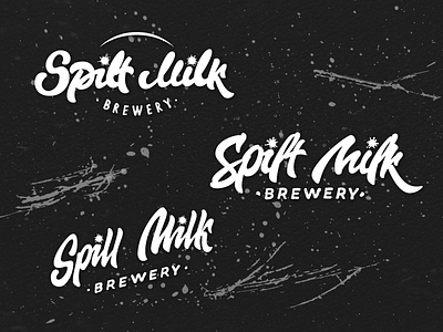 Spilt Milk brewery - three of calligraphy hand type handlettering handtype lettering ligature logo type typography