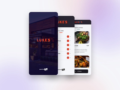 Paperless Menu App app food interface menu mobile ordering ui ux web