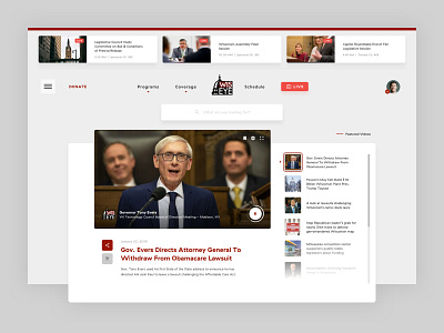 WisconsinEye Homepage UI