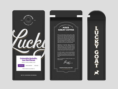 Lucky Goat Coffee Packaging bag branding coffee mockup package design packaging
