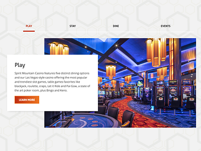 Spirit Mountain Casino cards design front end design front end dev ui ux uxd web design