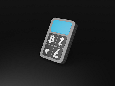 3D Crypto Calculator Icon.