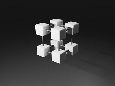 3D Blockchain Icon.