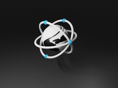 3D Earth orbit Internet Icon 3d chain 3ddesign blender earth orbit icon modeling