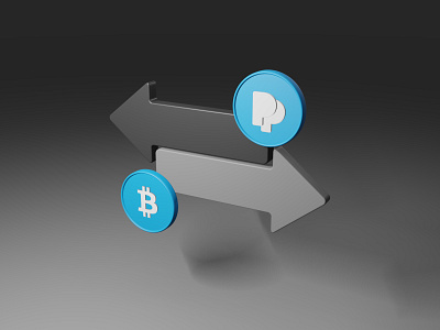 3D Crypto Transaction Icon.