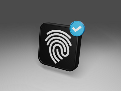 3D Fingerprint Scan Icon