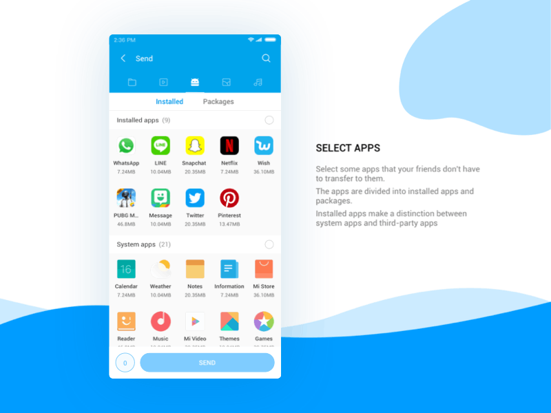 Mi Drop Select apps app design ui ux