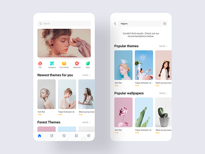 MI Theme store overseas version try app banner blue category design font hot icon music new newest popular result search selected teenage girl top charts ui ux wallpaper