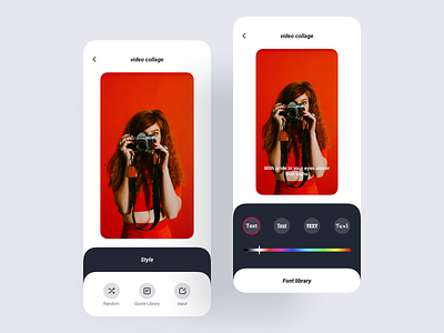 MI Zili Puzzle video Quote edit style1 app color design font icon large rounded corner library lyrics quote random red select ui ux video