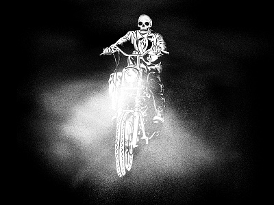 Hog in the Fog art drawing illustration motorcycle sketch skull