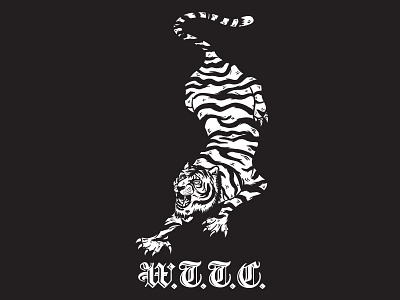 Tiger Illustration for White Tiger Tattoo Co art black design drawing illustration merch merchandise tattoo tiger white