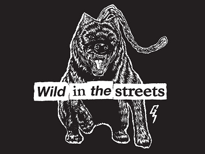 Wild In The Streets - Pocket Print art dogs drawing graphic illustration punk shirt vintage