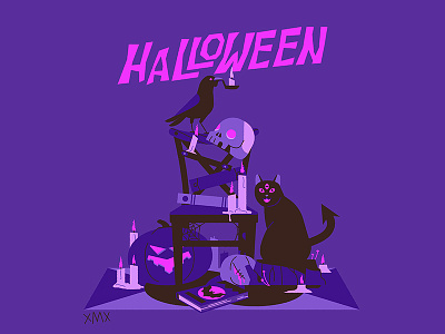 Halloween night! cat design ghost halloween illustration night spooky