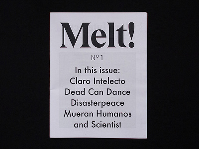 Melt! music journal clean eclectic editorial design format wars graphic design journal layout minimalist newspaper paper print typography