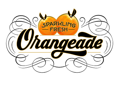 Orangeade embellished lettering oranges script