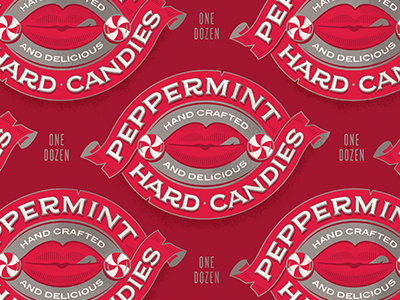 Peppermint - Label candy lettering peppermint typography