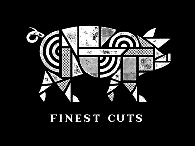 Finest Cuts geometric illustration pig shapes