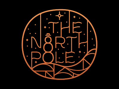 North Pole christmas lettering linework snowman wavy