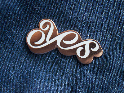 Stay Positive enamel pin ligatures yes