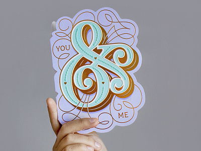 You and Me ampersand embellishment lettering linework