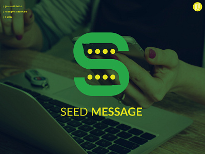 Seed Message Letter S Logo Design Concept app logo application brand identity branding brandmark chat logo design green letter logo letter s letter s logo logo logos logotype s logo seed social media tech logo text logo