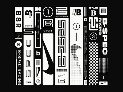 Nike B-Spec Racing concepts banner bao branding decal design logo logotype nike typography