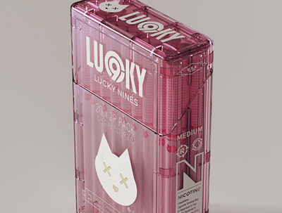 Lucky Nines 3d branding cigarette design logo packaging plastic translucent transparent