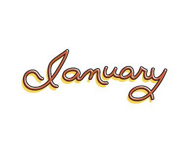January cursive digital lettering type