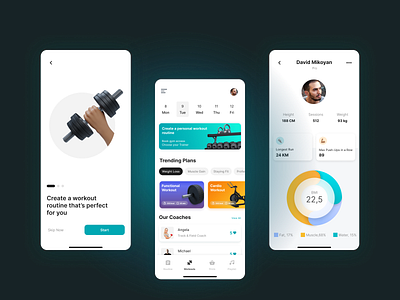 App for creating the perfect workout android app mobile sport ui ux workout