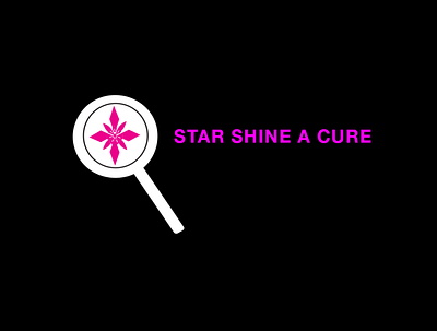 Star Shine A Cure Logo branding cross design fundamentals graphicdesign icon illustration logo magnify glass. minimal nonprofit type typography vector