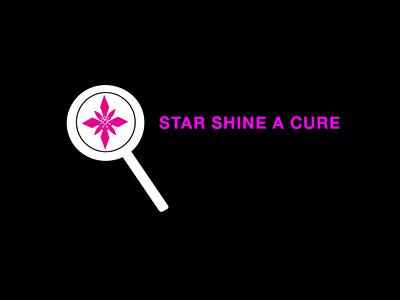 Star Shine A Cure Logo branding cross design fundamentals graphicdesign icon illustration logo magnify glass. minimal nonprofit type typography vector