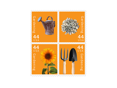 Gardening USA Stamp Set branding dribbble fundamentals geometric graphicdesign minimal minimalism stationery typeface typography