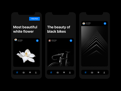 Dark Theme App app appdesign bike black black app dark app flower ios