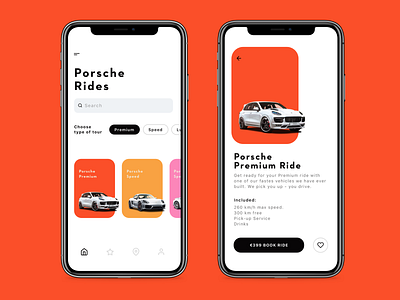 Porsche Rides app appdesign automotive car ios ios app porsche uidesign