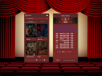 Movie Tickets at Lzytickets app design icon illustration typography ui ux vector