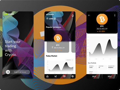 Crypto/Bitcoin App app design icon illustration typography ui ux vector